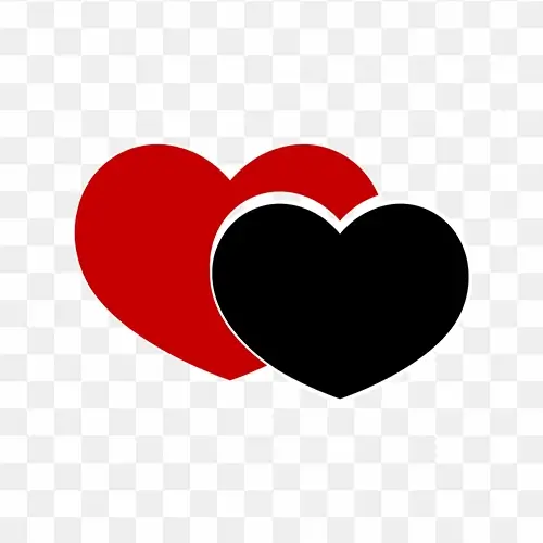Heart red and black color transparent png